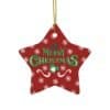 Elegant red, white, and green Merry Christmas Ornament star shape