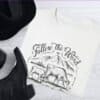 Picture of cowboy boots and hat with white comfort colors t-shirt - Follow The Word