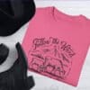 Picture of cowboy boots and hat with crunchberry colored comfort colors t-shirt - Follow The Word