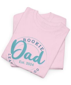 Pink Gildan Rookie Dad folded T-shirt