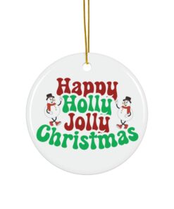 Holly Jolly Christmas Tree Ornament Holiday Decoration