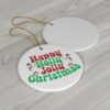 Holly Jolly Christmas Tree Ornament Holiday Decoration