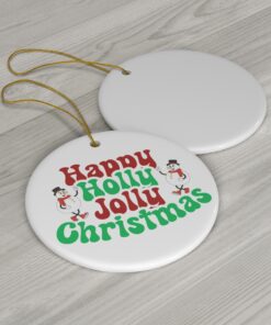 Holly Jolly Christmas Tree Ornament Holiday Decoration