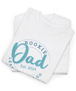 White Gildan Folded T-shirt Rookie Dad design