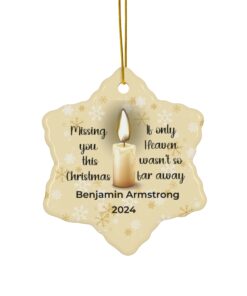 Personalized Snowflake Shape Memorial Ornament - Missing You This Christmas