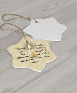 Personalized Snowflake Shape Memorial Ornament - Missing You This Christmas