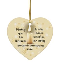 Personalized Heart Shape Memorial Ornament - Missing You This Christmas