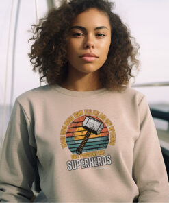 Sand colored Gildan 1800 sweatshirt with superhero design inspired by Isaiah 40:31