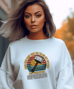 White Gildan 1800 sweatshirt with superhero design inspired by Isaiah 40:31