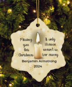 Personalized Snowflake Shape Memorial Ornament