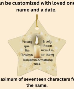 Personalized Star Shape Memorial Ornament