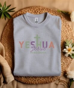 Sport-Grey-Gildan_5000_T-Shirt_Folded_S1-2-Yeshua-Jesus-HaMashiach-written-in-multiple-colors