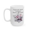 White ceramic mug with the phrase 