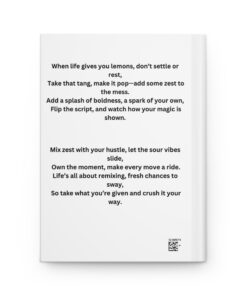 Personalized hardcover journal lined featuring a poem about 