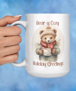 Beary Cozy Design15 oz ceramic coffee mug