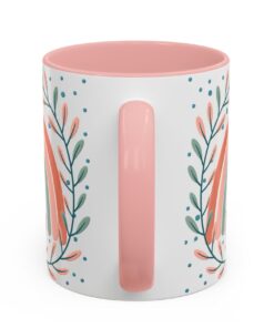 11 oz. Christian coffee mug with 'Let God Handle It' quote, rainbow design, and leafy accents – perfect for inspiration and faith-filled mornings.