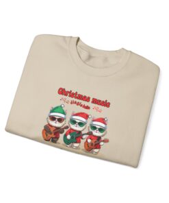 a-sand-colored-Gildan-1800-sweatshirt-that-says Christmas music is my favorite jam