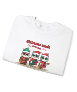 a-rwhite-Gildan-1800-sweatshirt-that-says Christmas music is my favorite jam