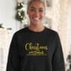 Young-woman-wearing-a-black-Gildan-1800-sweatshirt-that-saysChristmas-Gods-Relentless-Love-For-Us