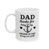 11oz Dad Is My Anchor coffee mug right view