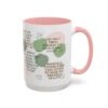 15 oz coffee mug in earthy tones and leaf graphics wit message about believing in yourself and taking action