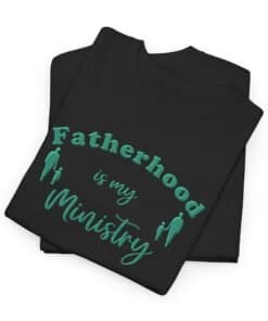 Black-Gildan-T-shirt-Fatherhood-is-my-ministry-Folded