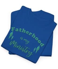 Black-Gildan-T-shirt-Fatherhood-is-my-ministry-Folded