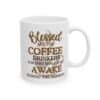11 oz Blessed Are The Coffee Drinkers Cup Wrap shows a brown coffee cup with steam and the words 