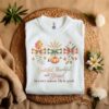 Grateful Thankful Blessed Christian T-Shirt white Gildian 5000 laying on a straw hat Gratitude Celebration
