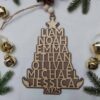 Family Name Christmas Ornament - Natural wood with backer