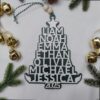 Family Name Christmas Ornament - green with backer