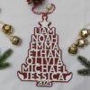Family Name Christmas Ornament - red with backer