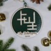 Family Crossword Ornament Ornament Green color