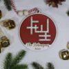 Family Crossword Ornament red color