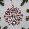 Family Names Snowflake Ornament red