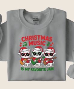 Christmas Music Sweatshirt folded Sport Grey