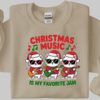 Christmas Music Sweatshirt folded sand color
