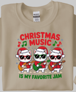Christmas Music Sweatshirt folded sand color