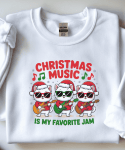 Christmas Music Sweatshirt folded white