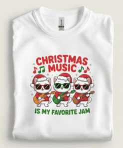 Christmas Favorite Jam Kittens T-Shirt White folded