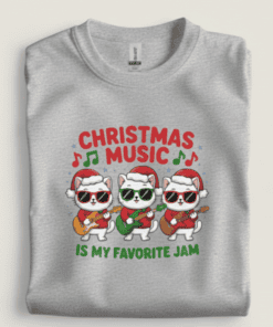 Christmas Favorite Jam Kittens T-Shirt sport grey folded