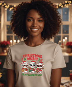 Christmas Favorite Jam Kittens T-Shirt sand color