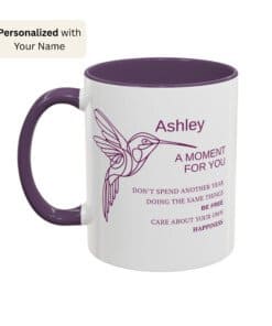 Personalized Accent Coffee Mug 11 oz Purple