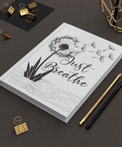 Just Breathe Dandelion Hardcover Journal 