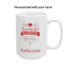 Personalized 1 John 4:19 Christian mug with valentine theme