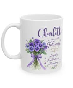 Personalized February Birth Flower Mug
