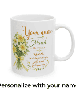 Alternative view of Personalized March Birth Flower Mug