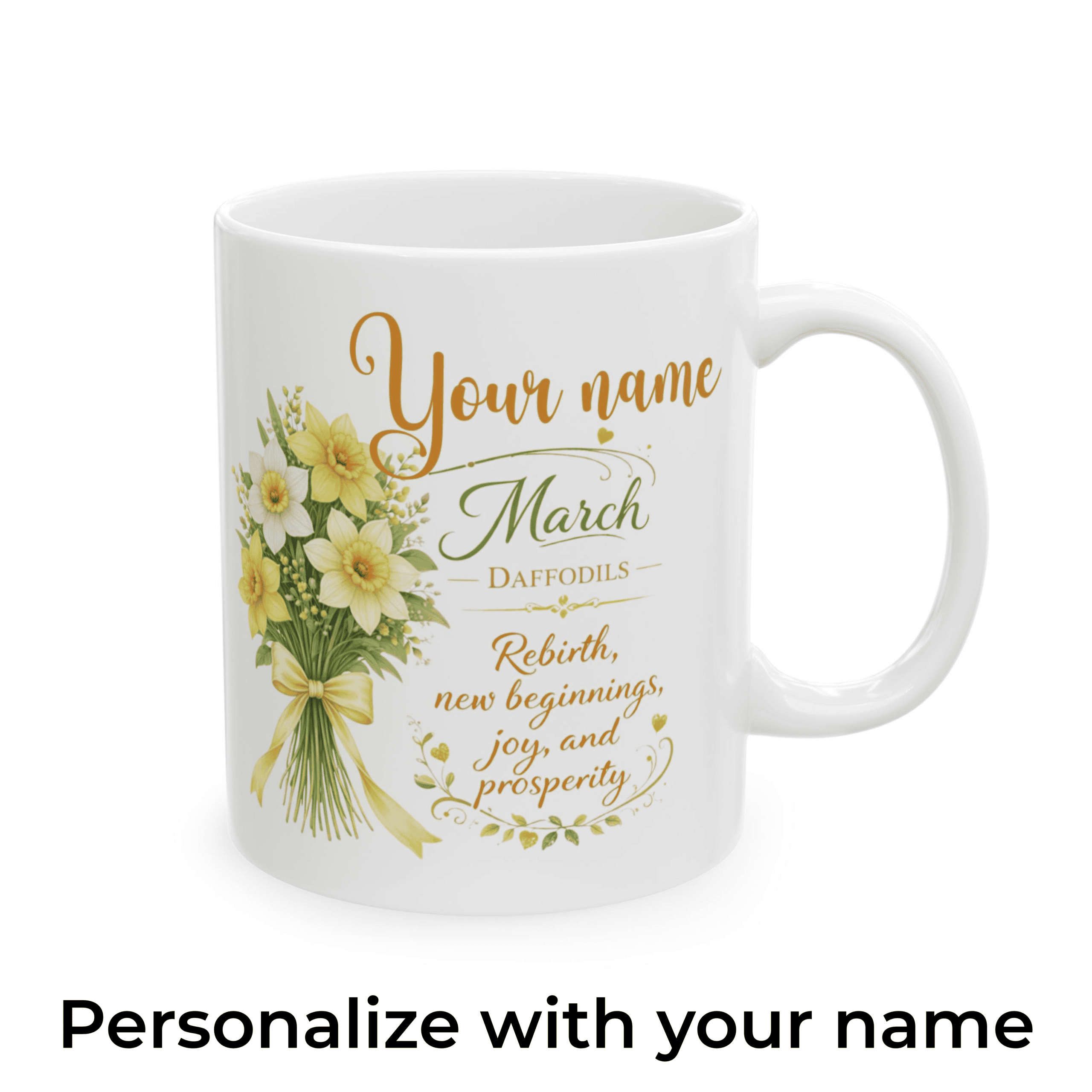 Personalized March Birth Flower Mug - Image 2