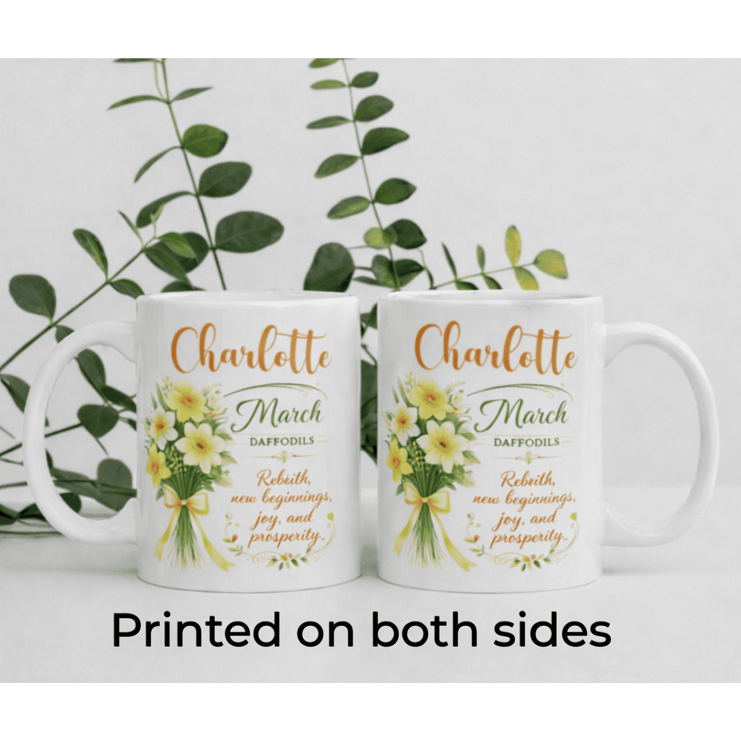 Personalized March Birth Flower Mug - Image 4