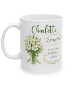 Personalized December Birth Flower Mug